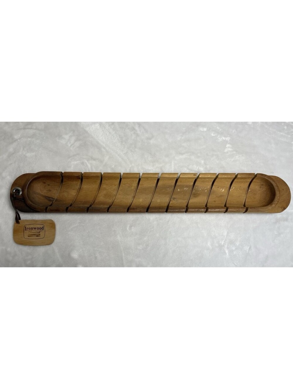 NWT Vtg Ironwood Baguette Bread Miter Cutting Board/Serving Tray 26" Acacia Wood